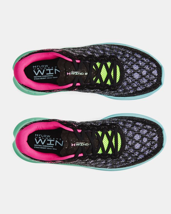 Men's UA Flow Velociti Wind 2 Speed Overdrive Running Shoes, Black, pdpMainDesktop image number 2
